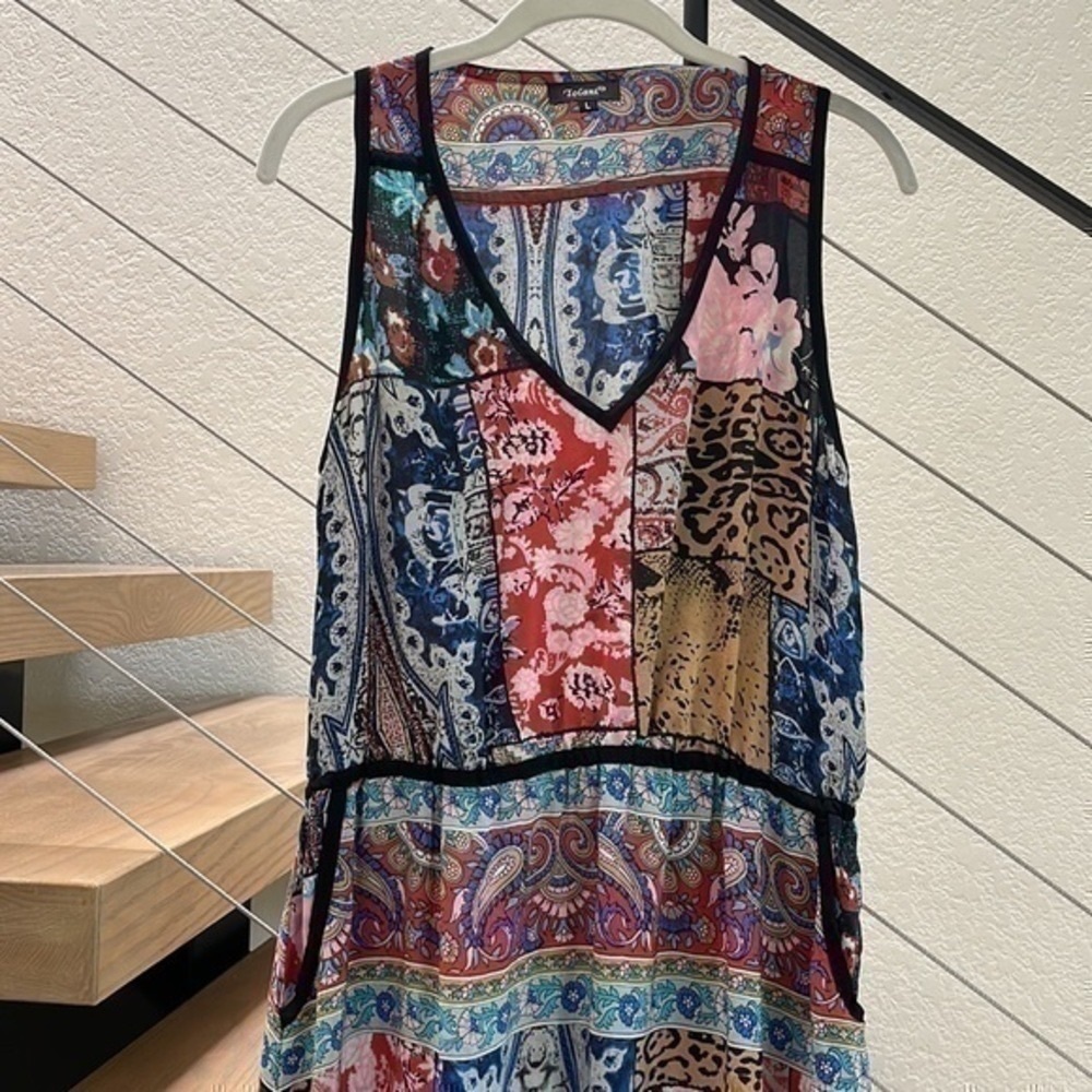 Patchwork Sleeveless Dress